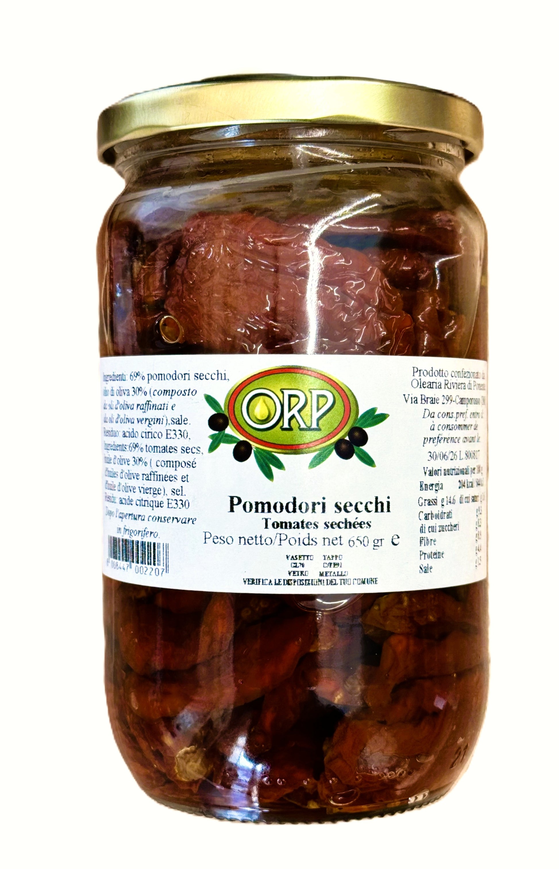 Pomodori secchi in olio d'oliva - 0,5 kg.