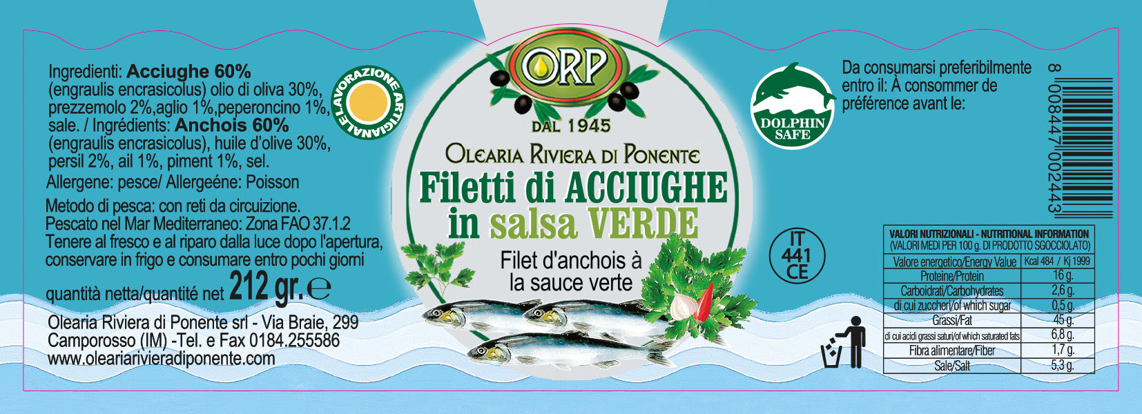 Filetti di acciughe al Tartufo/Peperoncino/Salsa verde