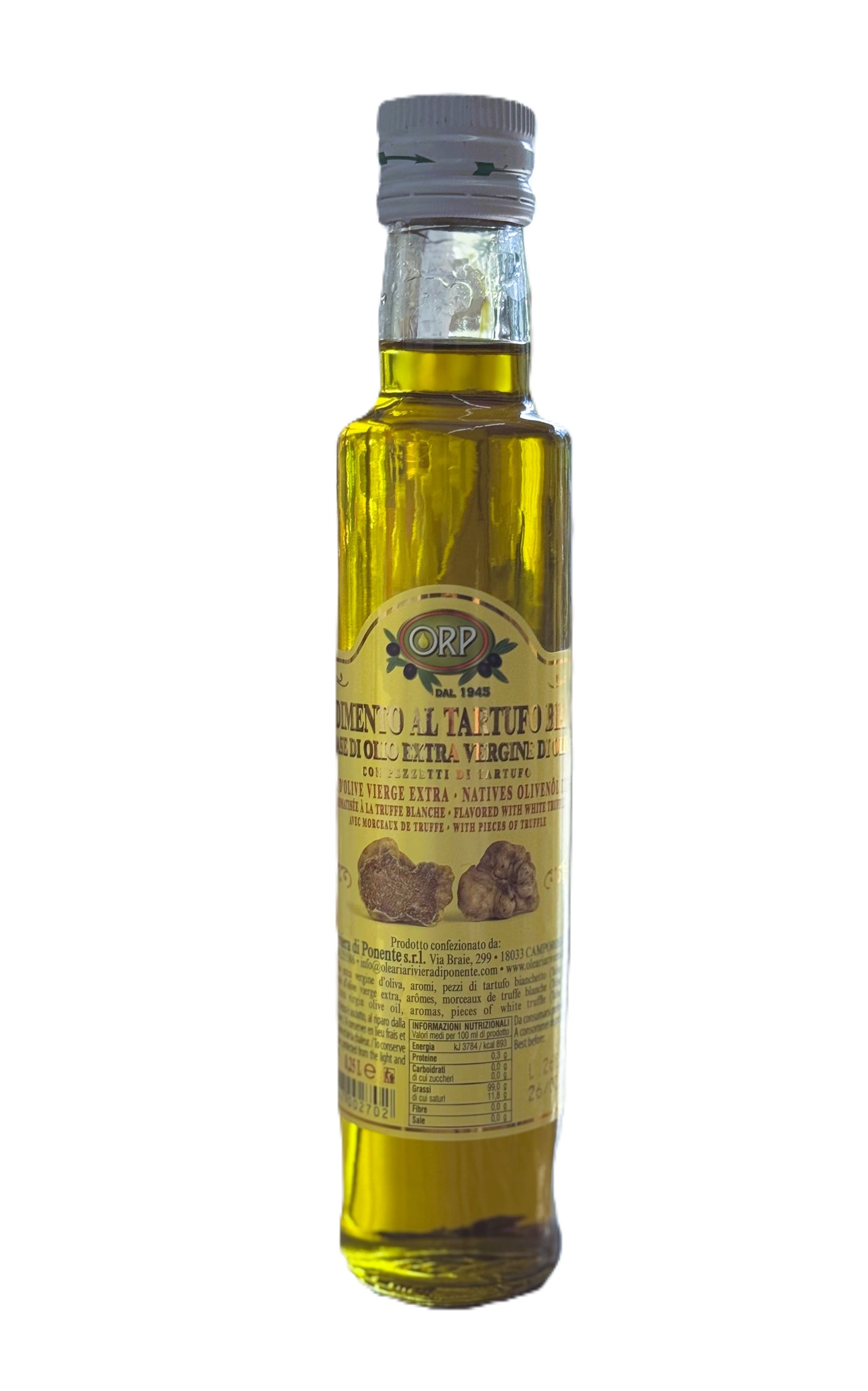 Huile aromatisée à la truffe blanche - 250 ml.