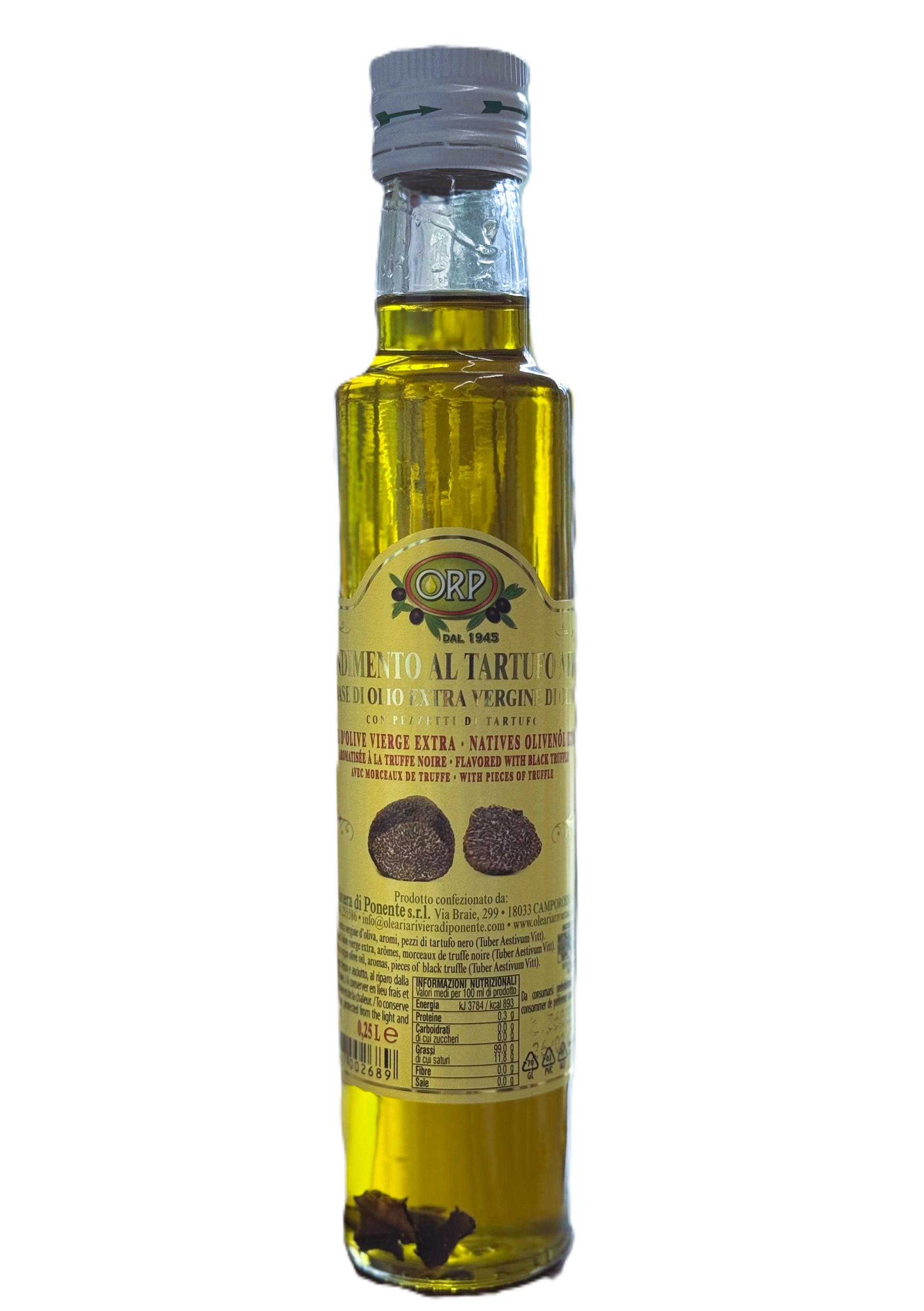 Huile aromatisée à la truffe NOIRE - 250 ml.