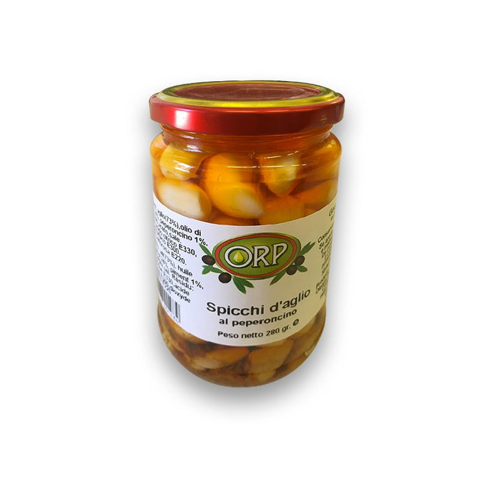 Spicchi d'aglio al peperoncino - 280 gr.