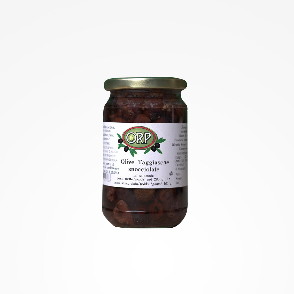 Pitted Taggiasca olives in brine - 180gr / 450gr / 5kg