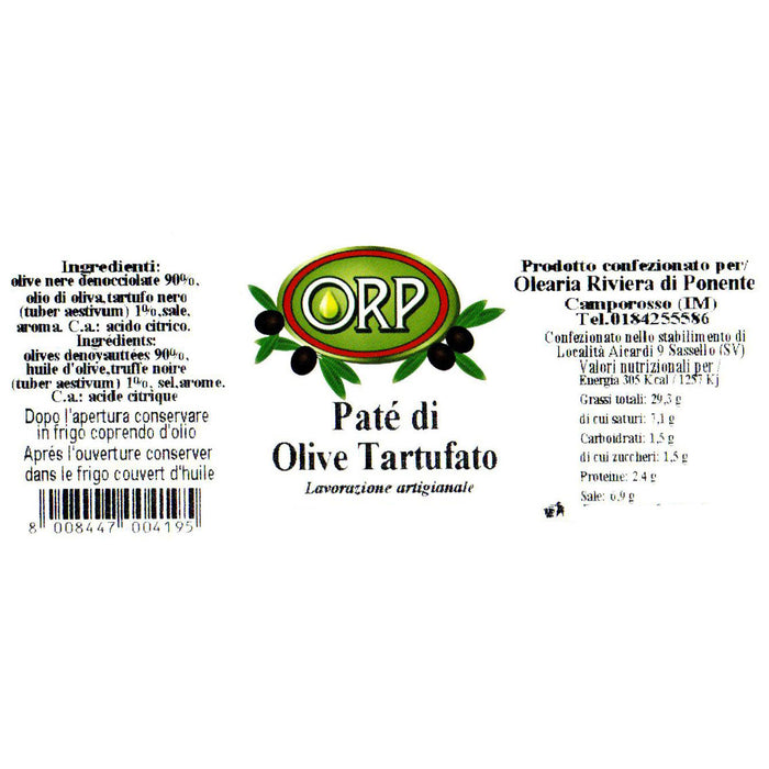 Pâté d'olive à la truffe - 180 gr.