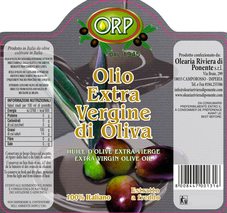 Olio Extravergine Di Oliva R - Sapore Fruttato - da 0,50 a 5 Lt.