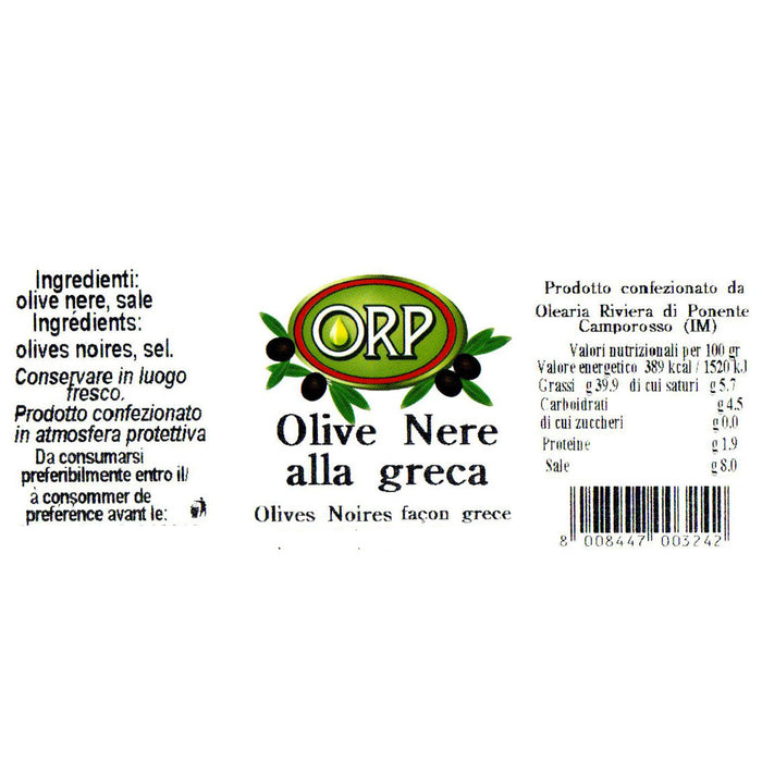 Olive Nere alla greca classiche e piccanti