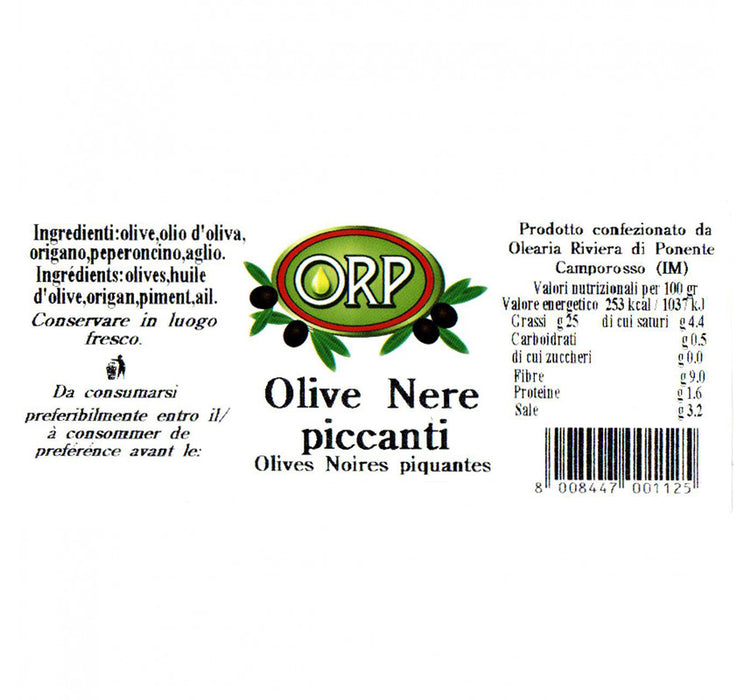 Olives noires épicées - 500 gr.