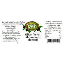 Carica l&#39;immagine nel visualizzatore di Gallery, Olive verdi mammouth piccanti - sacco 500 gr
