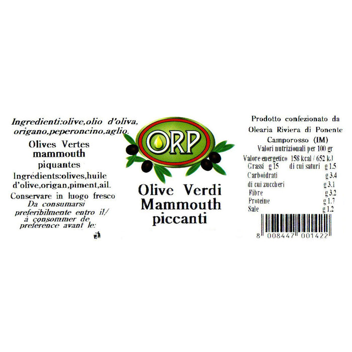 Olive verdi mammouth piccanti