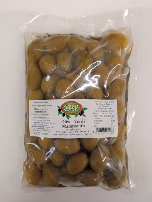 Olives vertes de mammouth - 500 gr.